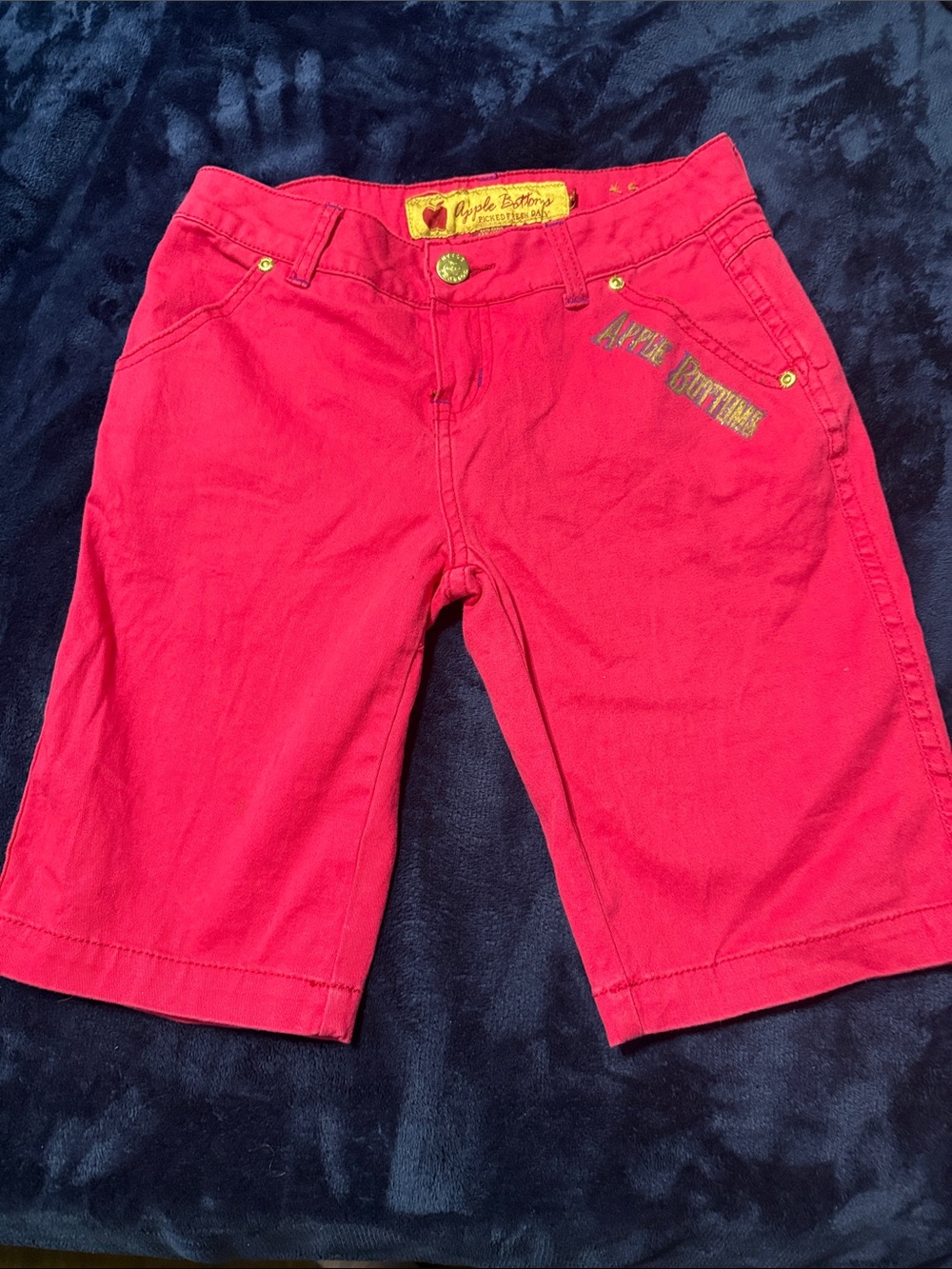 VINTAGE Apple Bottoms Bright Pink Bermuda Shorts Girls Size 12